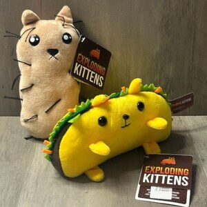 Exploding Kittens Plush Toy Set TacoCat & Hairy Potato Cat